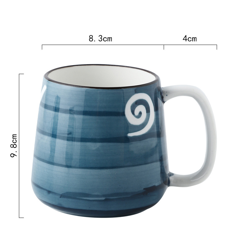500ml hand painted spiral pattern mug