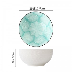 6 inch relief bowl light blue