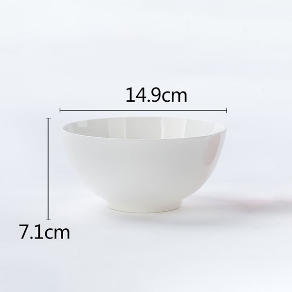 6 inch white noodle bowl