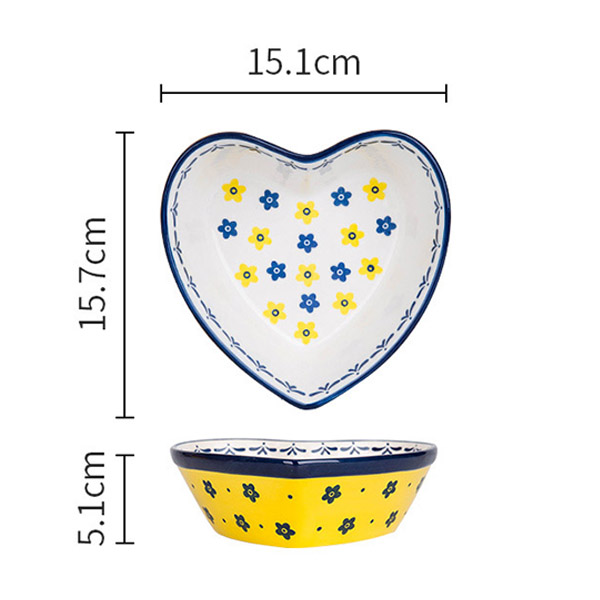 6.2inch yellow heart bowl