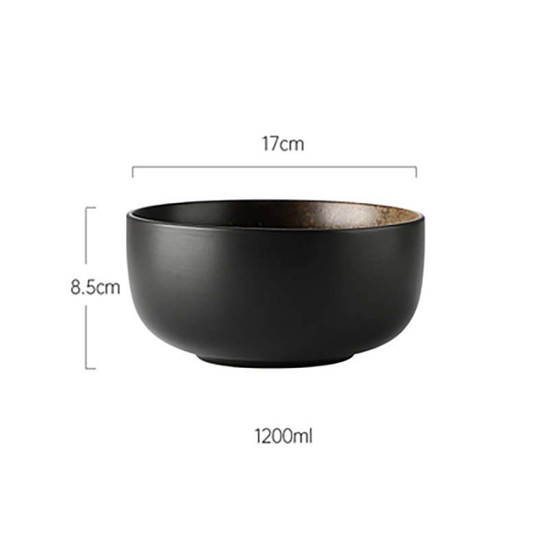 7 inch black bowl-A
