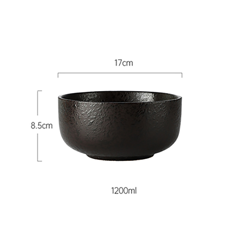7 inch black bowl-B