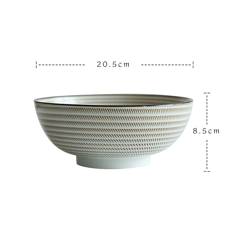 8 inch beige line bowl