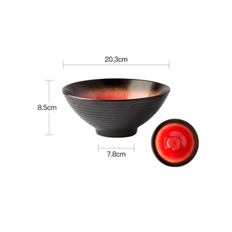 8 inch red noodle bowl