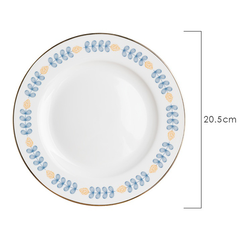 Blue Leaves 8-inch plate dishWeight 265g
