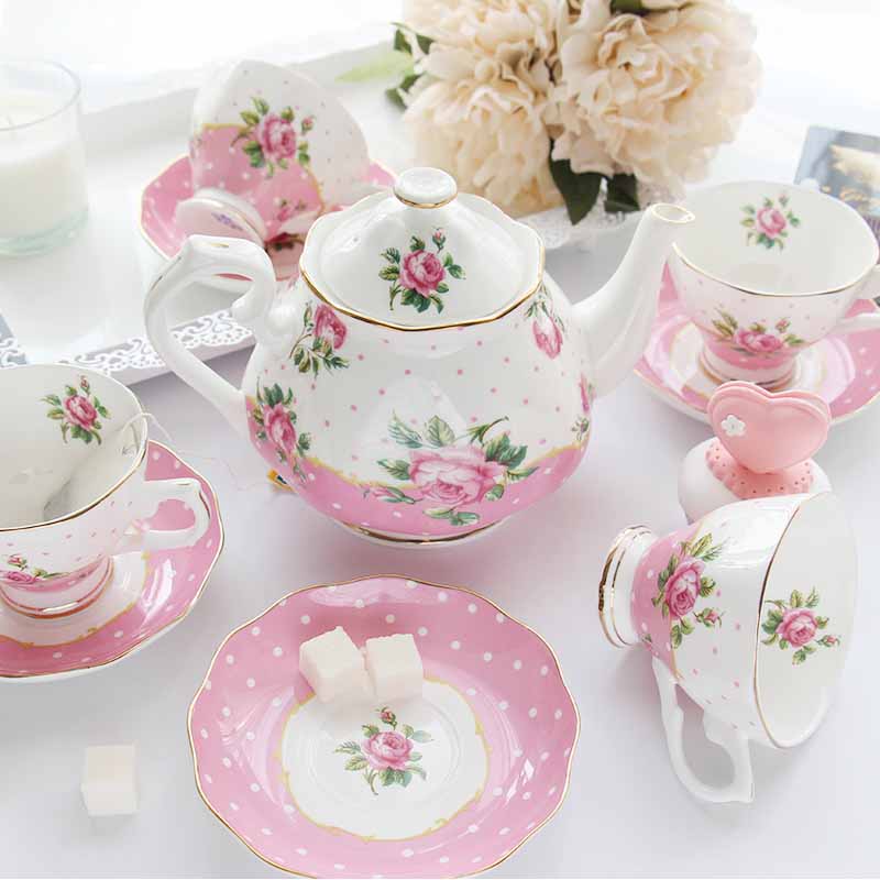 pink cup and saucer